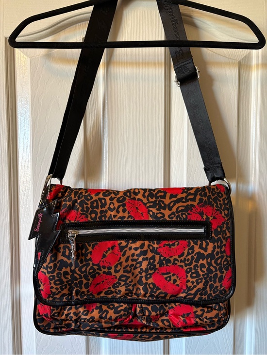 Betsey Johnson Handbags - Betseyville Betsey Johnson Animal Print and Lips Messenger Bag